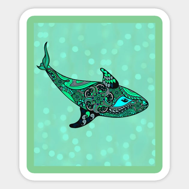 Love Whale in Ocean Sticker by Sailfaster Designs
